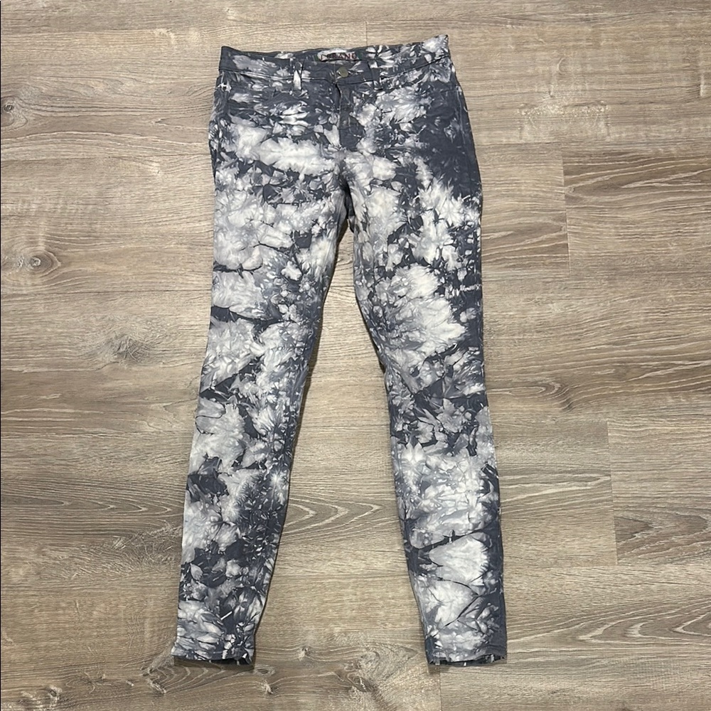 J Brand Tie Dye White/Gray/Blue Skinny Jeans